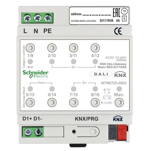 SCHNEIDER MTN6725-0003 - KNX DALI átjáró Basic REG-K/1/16/64