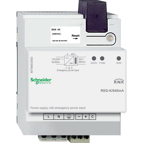 SCHNEIDER MTN683890 - Merten-KNX REG-K tápegység 640mA szünetmentes tápegység bemenettel