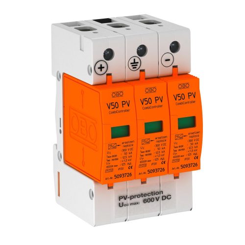 OBO-5093623 CombiController V50 hárompólusú, napelemes rendszerh 600V DC  - V50-B+C 3-PH600