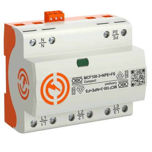 OBO-5096987 LightningController Compact hárompólusú + NPE + FS 255V  - MCF100-3+NPE+FS