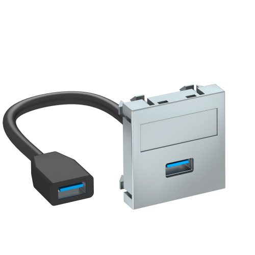 OBO-6104928 Modul45 USB 3.0 A-A csat.aljz. kábellel hüvely-hüvely 45x45mm festett alumínium - MTG-U3A F AL1