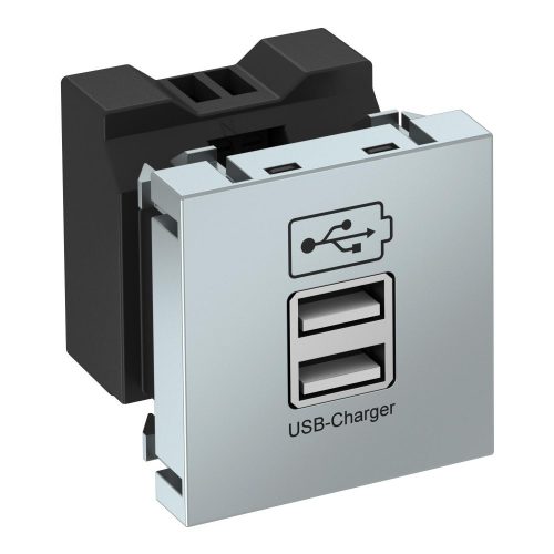 OBO-6105304 USB töltő 2,1 A töltőárammal 45x45mm festett alumínium - MTG-2UC2.1 AL1