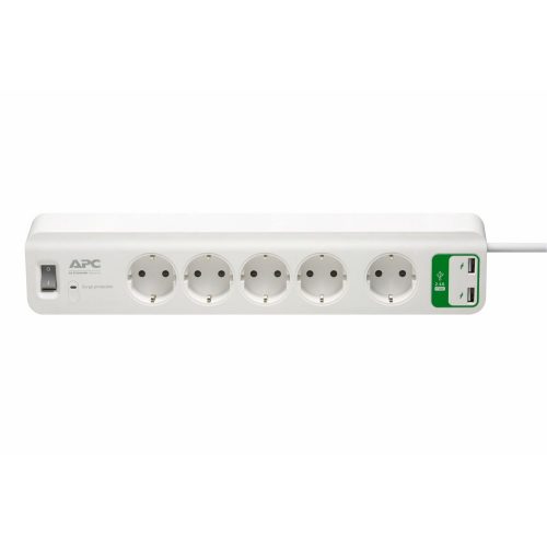 SCHNEIDER PM5U-GR - APC túlfeszültségvédő, 5 kimenet 5 V, 2,4 A, 2 port, USB-töltő, 230 V