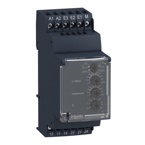 SCHNEIDER RM35UA11MW - Zelio Control feszültségfigyelő relé, 2CO, 5A, 24…240VAC/DC, mérési tart.:1…100V