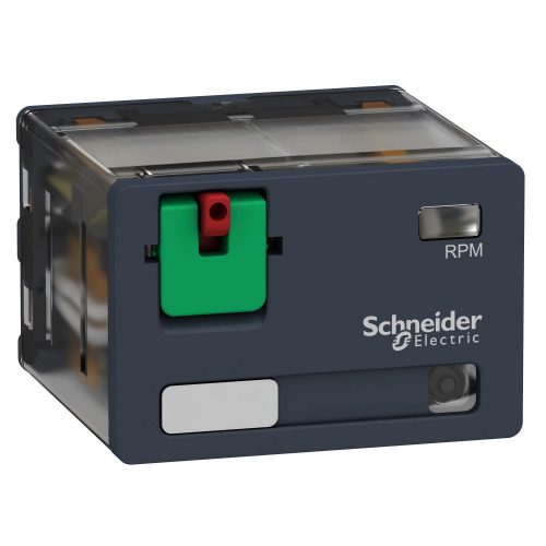 SCHNEIDER RPM42B7 - Zelio RPM teljesítményrelé, 4CO, 15A, 24VAC, tesztgomb, LED