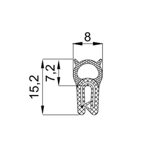 RST - Szigetelő gumiprofil UT-42 (50m tekercsben) - Szigetelőprofil, 0,5-1,5 mm lemezre, fekete, 50m tekercsben - HD Hungária - RST030110420000B