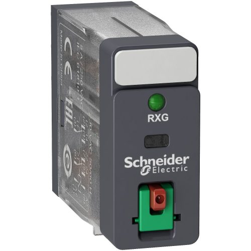 SCHNEIDER RXG22B7 - Zelio RXG Interfész relé, 2CO, 5A, 24VAC, tesztgomb, LED