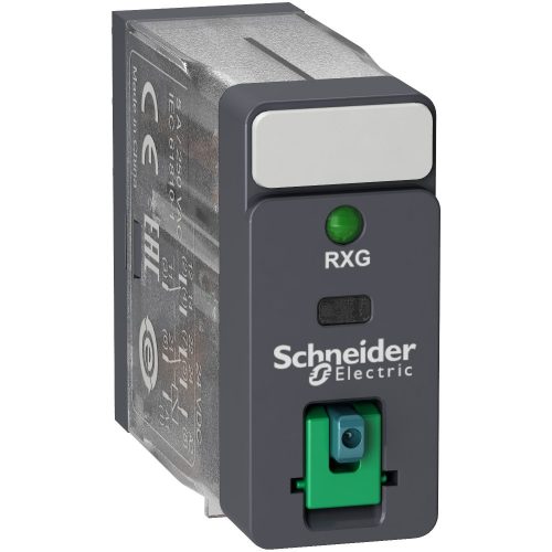 SCHNEIDER RXG22BD - Zelio RXG Interfész relé, 2CO, 5A, 24VDC, tesztgomb, LED