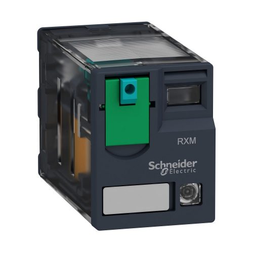 SCHNEIDER RXM2AB2FD - Zelio RXM miniatűr relé, 2CO, 12A, 110VDC, tesztgomb, LED