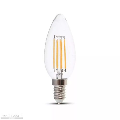 6W Retro LED izzó Filament E14 Gyertya Hideg fehér - 212850 V-TAC