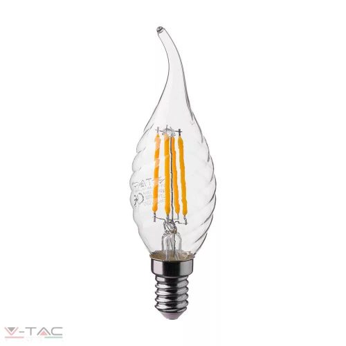 V-TAC-SKU214431 - 4W Retro Filament LED izzó -  E14 csavart gyertyaláng 4000K - 214431