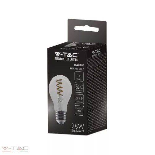 4W Retro LED izzó Spirál Filament E27 A60 Meleg fehér - 217336 V-TAC