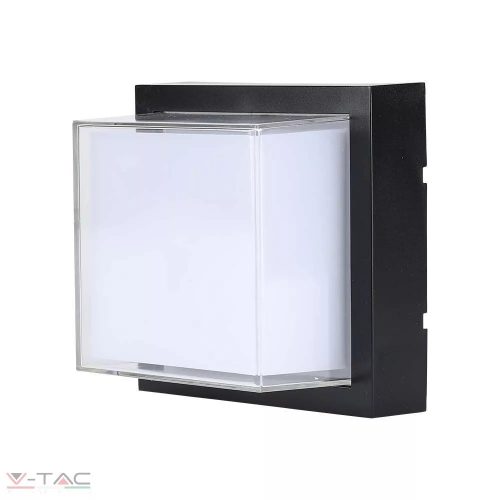 V-TAC-SKU218543 - 12W LED fali lámpa négyszög fekete 3000K - 218543