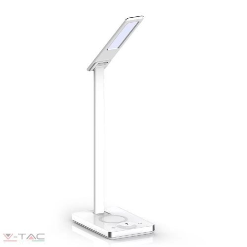 V-TAC-SKU218603 - 7W LED asztali lámpa vezetéknélküli töltővel 3 in 1 fehér - 218603