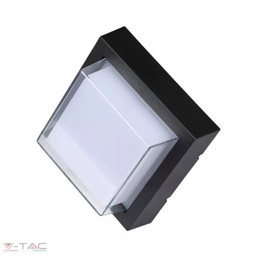 V-TAC-SKU218612 - 7W LED fali lámpa négyszög fekete 3000K - 218612