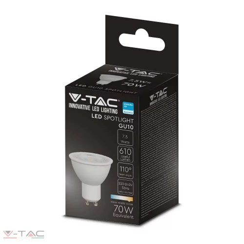 V-TAC-SKU21876 - 7,5W LED spotlámpa GU10 lencsés 4000K 38° - 21876