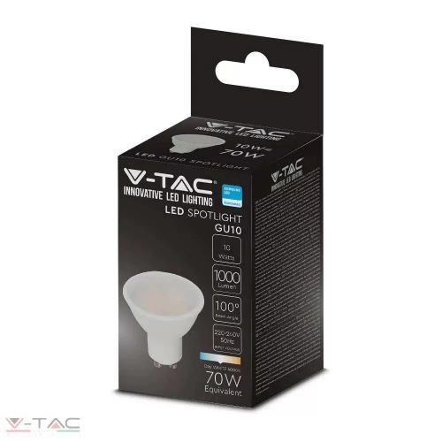 V-TAC-SKU21879 - 10W LED spotlámpa GU10 Samsung chip opál Napfény fehér 110° - 21879