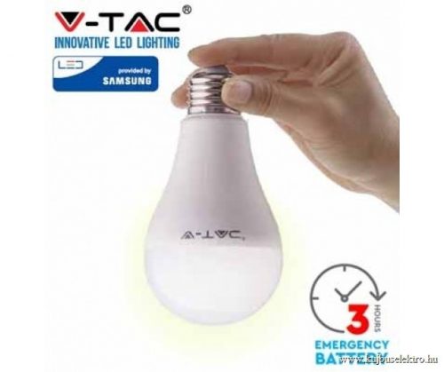 V-TAC-SKU2372 - 9W LED izzó E27 A70 beépített készenléti akkumulátorral 4000K - 2372