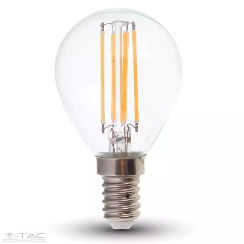 V-TAC-SKU2845 - 6W Retro LED izzó Filament E14 P45 Meleg fehér - 2845