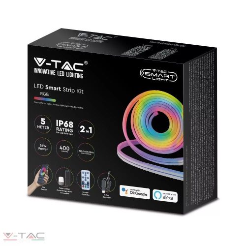 36W RGB+CCT LED neon flex szett wifis smart vezérlővel és tápegységgel IP68 - 3005 V-TAC