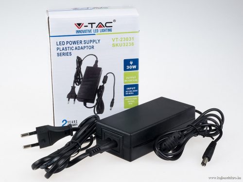 V-TAC-SKU3238 - 30W Műanyag tápegység 12V 2.5A IP44 - 3238