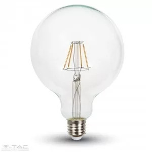 V-TAC-SKU4399 - Dimmerelhető Retro LED izzó - 4W Filament Patent E27 G125 Meleg fehér 4399