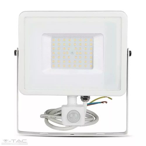 V-TAC-SKU466 - 50W Mozgásérzékelős LED reflektor Samsung chip fehér IP65 3000K - PRO466