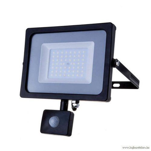 V-TAC-SKU470 - 50W Mozgásérzékelős LED reflektor Samsung chip fekete IP65 4000K - PRO470