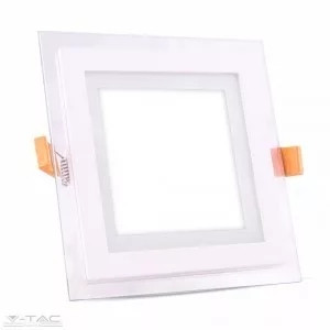 V-TAC-SKU4737 - 6W Négyszög Üveg Mini LED Panel süllyeszthető 6400K - 4737