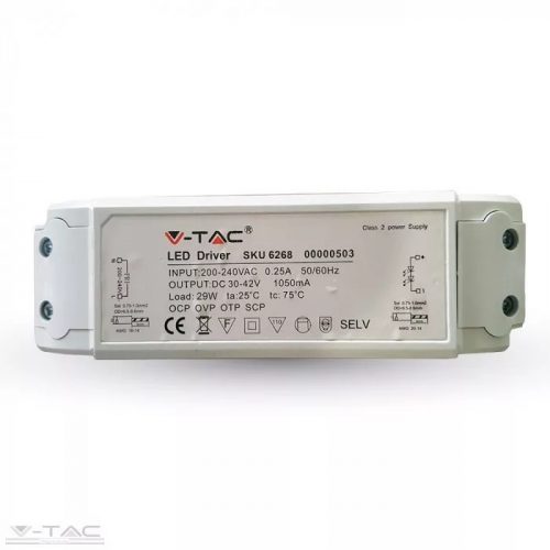 V-TAC-SKU6259 - 29W-os tápegység A++ LED panelhez - 6259