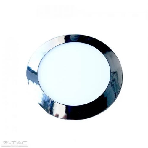 V-TAC-SKU6340 - 12W Kör Slim LED Panel króm süllyeszthető 3000K - 6340