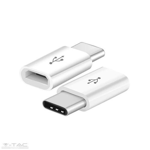 V-TAC-SKU8472 - Micro USB C átalakító fehér - 8472