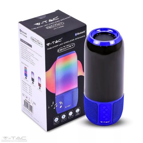 V-TAC-SKU8569 - Kék bluetooth-os smart hangszóró ritmikus LED hangulatfénnyel - 8569