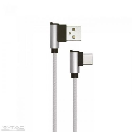 V-TAC-SKU8639 - Micro USB C szövet kábel 1m szürke 2,4A Diamond széria - 8639