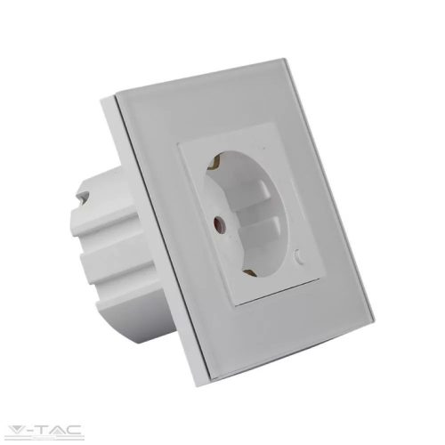 V-TAC-SKU8798 - Smart wifis Fehér EU konnektor üveg panel 16A - 8798