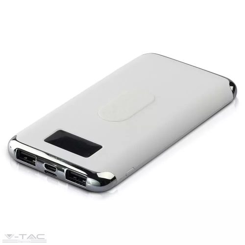 V-TAC-SKU8854 - Power bank vezeték nélküli töltéssel fehér 10000 mAh - 8854