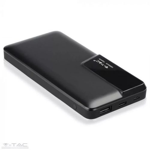 V-TAC-SKU8869 - Fekete Power bank digitális kijelzővel 10000 mAh - 8869