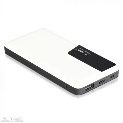 V-TAC-SKU8870 - Fehér Power bank digitális kijelzővel 10000 mAh - 8870