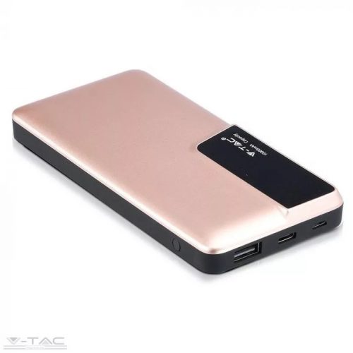 V-TAC-SKU8873 - Rózsaarany Power bank digitális kijelzővel 10000 mAh - 8873