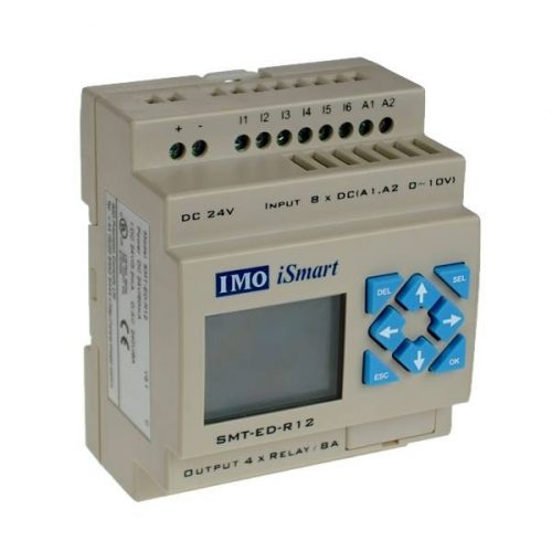 IMO - iSmart SMT-ED-R12-V3 - iSmart programozható relé, 24VDC, HMI, 6DI, 2A/D in, LCD - HD Hungária - SMT-ED-R12-V3