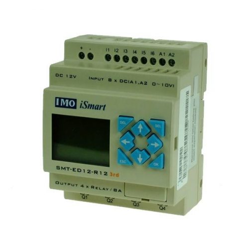 IMO - iSmart SMT-ED12-R12-V3 - iSmart programozható relé, 12VDC, HMI, 6DI, LCD - HD Hungária - SMT-ED12-R12-V3