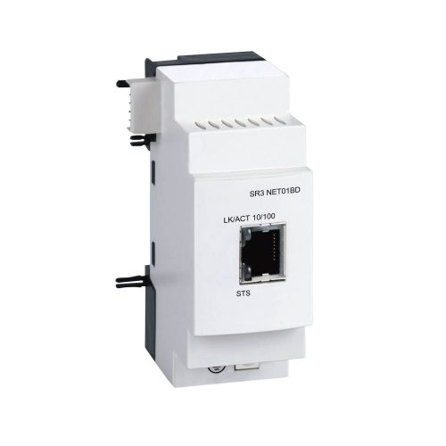 SCHNEIDER SR3NET01BD - Zelio Logic kiegészítő, kommunikációs modul, Ethernet Modbus TCP/IP, RJ45, SR3xxxxBD 24 VDC vezérlőkhöz