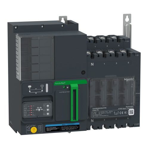 SCHNEIDER TA25D4S2504TPE - TransferPacT Automatic automatikus átkapcsoló - 250A tokozat 250A 4P potméteres beállítófelület 400V