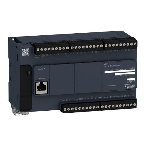 SCHNEIDER TM221C40R - Modicon M221 gépvezérlő PLC, 40 I/O, relé kimenet, RS232/RS485, 100...230 VAC