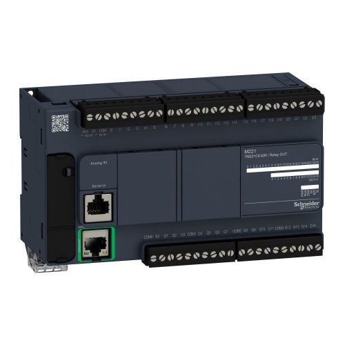 SCHNEIDER TM221CE40R - Modicon M221 gépvezérlő PLC, 40 I/O, relé kimenet, RS232/RS485, Ethernet Modbus TCP/IP 100...230 VAC