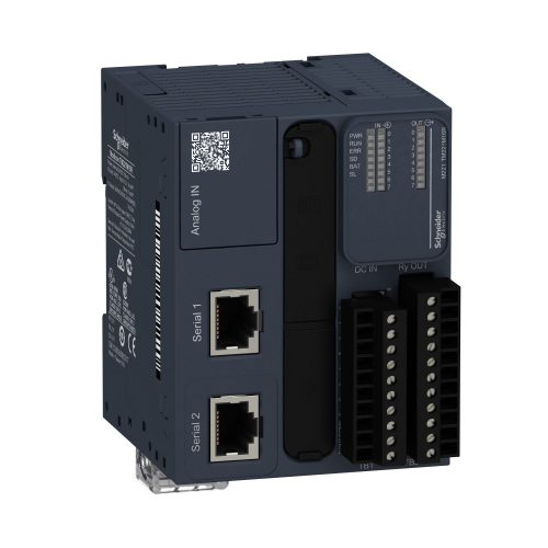 SCHNEIDER TM221M16R - Modicon M221 gépvezérlő PLC, 16 I/O, relé kimenet, RS232/RS485, RS485, 24 VDC, könyv formátum