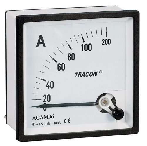 TRACON ACAM48-5 - Analóg váltakozó áramú ampermérő közvetlen méréshez 48×48mm, 5A AC