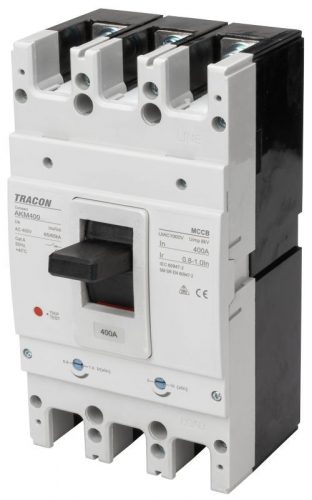 TRACON AKM3-400 - Kompakt megszakító 3P,400A,Ir=(0,8-1,0)In,400/415V, 50/60Hz, Icu=50kA, Ics=35kA