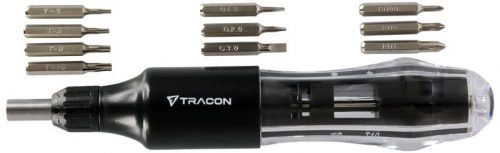 TRACON APCS10 - Precíziós racsnis csavarhúzó beépített cserélhető fejekkel 168mm, 10 bit