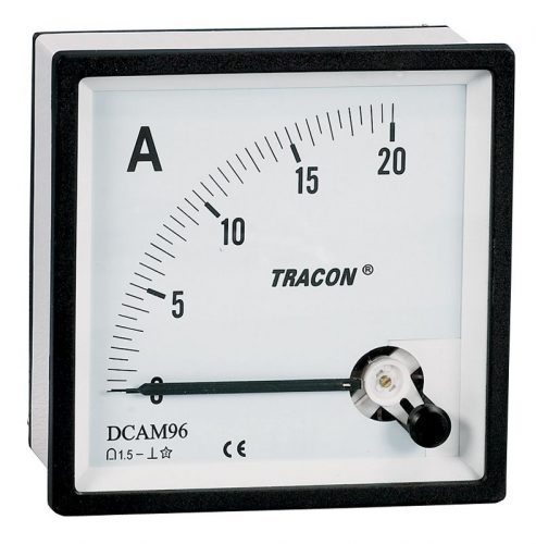 TRACON DCAM48-0,02 - Analóg egyenáramú ampermérő közvetlen méréshez 48×48mm, 20mA DC